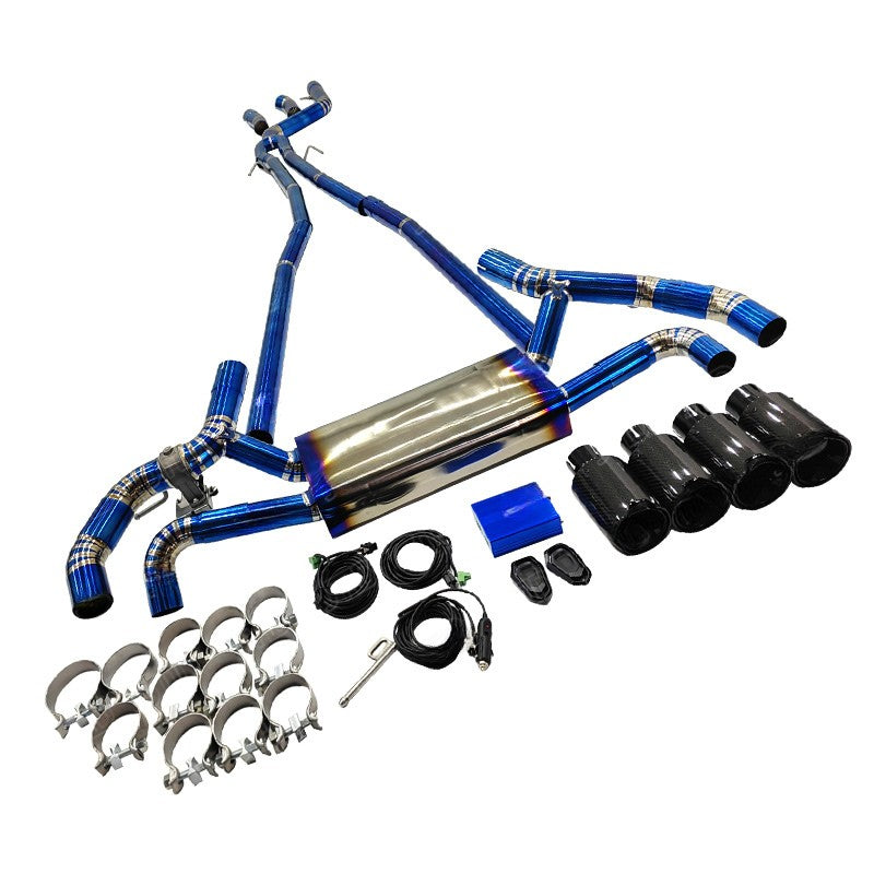 Forza Performance Aggressive sporty sound VALVED EXHAUST CATBACK MUFFLER for BMW 5 SERIES G30 540i B58 3.0T 2017+

Valved exhaust, meaning that has remote, controlled valves - allowing a switch between an aggressive loud sports sound and a sound that is closer to the OEM sound

Set includes:

Mid Pipes

Valved Bypass Muffler
Exhaust Tips
Electronic Remote Valve Control

Material: Titanium (can be made in Stainless Steel)

Optional: We can offer downpipe and catless downpipe

Production time: 15 days

FEATUR