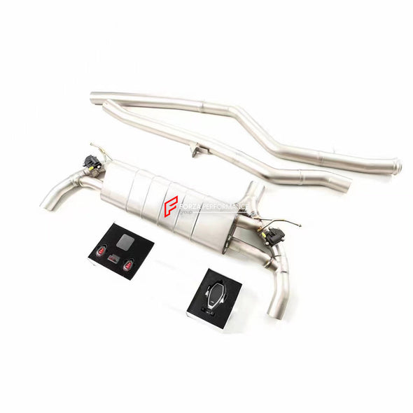 VALVED EXHAUST CATBACK MUFFLER for BMW G12 7 SERIES 740L 2.0T 2019 - 2022  Set includes:  Center Pipes Muffler with valves Valve control box with remote control (you may also reuse your factory exhaust valve motors)