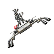 VALVED EXHAUST CATBACK MUFFLER for BMW M5 G90 S68 4.4T 2025+

Set include:

Resonated Mid Pipes with X Pipe
Valved Bypass Mufflers
Exhaust Tips
Valve Control Box with Remote Control

Material: Stainless Steel (can be made in titanium)

Production time: 15 working days

NOTE:&nbsp;Professional installation is required

FEATURES:

Engineered Digital prototyping using 3D CAD design software, each car model chassis has been 3D laser scanned in the factor
Factory run all test cars on Italian 1200HP Dyno machine,