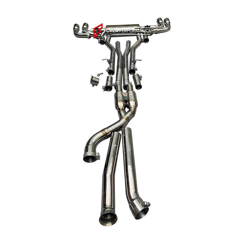 VALVED EXHAUST CATBACK MUFFLER for BMW M5 G90 S68 4.4T 2025+

Set include:

Resonated Mid Pipes with X Pipe
Valved Bypass Mufflers
Exhaust Tips
Valve Control Box with Remote Control

Material: Stainless Steel (can be made in titanium)

Production time: 15 working days

NOTE:&nbsp;Professional installation is required

FEATURES:

Engineered Digital prototyping using 3D CAD design software, each car model chassis has been 3D laser scanned in the factor
Factory run all test cars on Italian 1200HP Dyno machine,