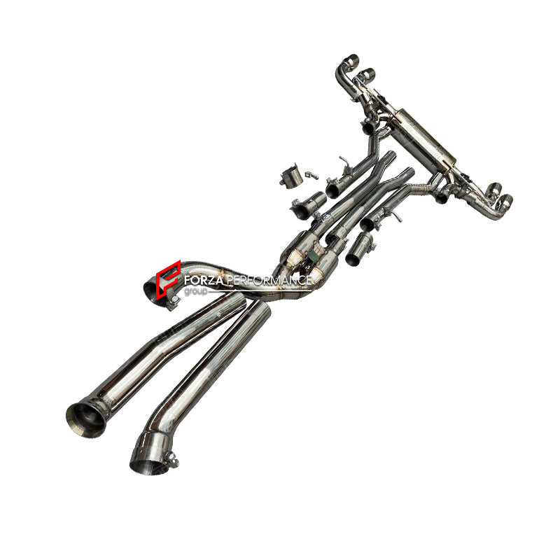 VALVED EXHAUST CATBACK MUFFLER for BMW M5 G90 S68 4.4T 2025+

Set include:

Resonated Mid Pipes with X Pipe
Valved Bypass Mufflers
Exhaust Tips
Valve Control Box with Remote Control

Material: Stainless Steel (can be made in titanium)

Production time: 15 working days

NOTE:&nbsp;Professional installation is required

FEATURES:

Engineered Digital prototyping using 3D CAD design software, each car model chassis has been 3D laser scanned in the factor
Factory run all test cars on Italian 1200HP Dyno machine,