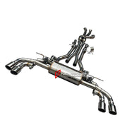 VALVED EXHAUST CATBACK MUFFLER for BMW M5 G90 S68 4.4T 2025+

Set include:

Resonated Mid Pipes with X Pipe
Valved Bypass Mufflers
Exhaust Tips
Valve Control Box with Remote Control

Material: Stainless Steel (can be made in titanium)

Production time: 15 working days

NOTE:&nbsp;Professional installation is required

FEATURES:

Engineered Digital prototyping using 3D CAD design software, each car model chassis has been 3D laser scanned in the factor
Factory run all test cars on Italian 1200HP Dyno machine,