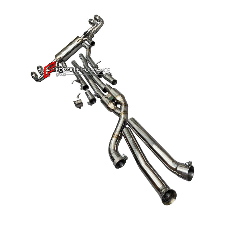 VALVED EXHAUST CATBACK MUFFLER for BMW M5 G90 S68 4.4T 2025+

Set include:

Resonated Mid Pipes with X Pipe
Valved Bypass Mufflers
Exhaust Tips
Valve Control Box with Remote Control

Material: Stainless Steel (can be made in titanium)

Production time: 15 working days

NOTE:&nbsp;Professional installation is required

FEATURES:

Engineered Digital prototyping using 3D CAD design software, each car model chassis has been 3D laser scanned in the factor
Factory run all test cars on Italian 1200HP Dyno machine,