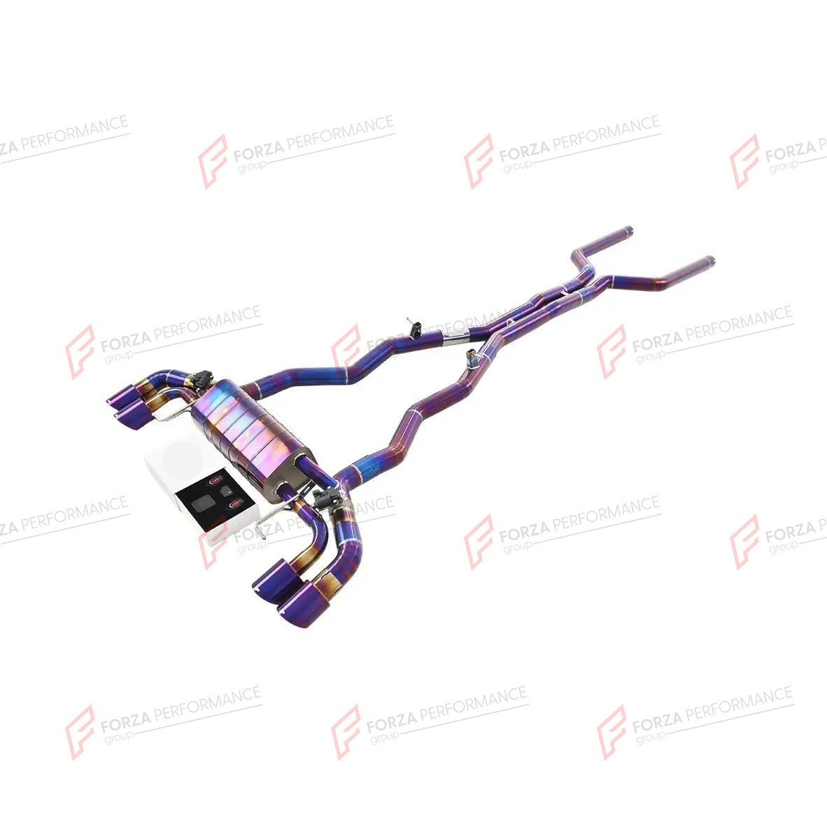 VALVED EXHAUST CATBACK MUFFLER for BMW M8 F91 4.4T 2020 + FORZA PERFORMANCE Custom Fit

Set includes:

Center Pipes
Muffler with Valves
Exhaust Tips
Valve Control Box with Remote Control (you may also reuse your factory exhaust valve motors)
Material: Stainless Steel

Production time: 10-15 days