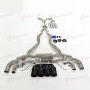 VALVED EXHAUST CATBACK MUFFLER for BMW M8 COMPETITION F91 F92 F93 4.4T 2019 + FORZA PERFORMANCE Custom Fit

Set includes:

Center Pipes
Muffler with Valves
Exhaust Tips
Valve Control Box with Remote Control (you may also reuse your factory exhaust valve motors)
Material: Stainless Steel

Production time: 10–15 days