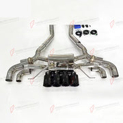VALVED EXHAUST CATBACK MUFFLER for BMW M8 COMPETITION F91 F92 F93 4.4T 2019 + FORZA PERFORMANCE Custom Fit

Set includes:

Center Pipes
Muffler with Valves
Exhaust Tips
Valve Control Box with Remote Control (you may also reuse your factory exhaust valve motors)
Material: Stainless Steel

Production time: 10–15 days