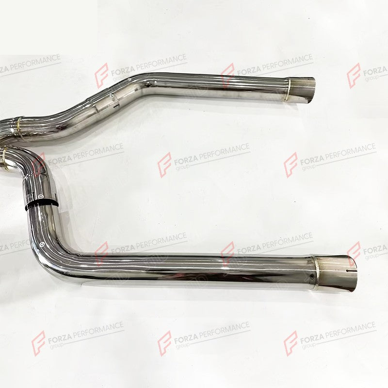 VALVED EXHAUST CATBACK MUFFLER for BMW M8 COMPETITION F91 F92 F93 4.4T 2019 + FORZA PERFORMANCE Custom Fit

Set includes:

Center Pipes
Muffler with Valves
Exhaust Tips
Valve Control Box with Remote Control (you may also reuse your factory exhaust valve motors)
Material: Stainless Steel

Production time: 10–15 days