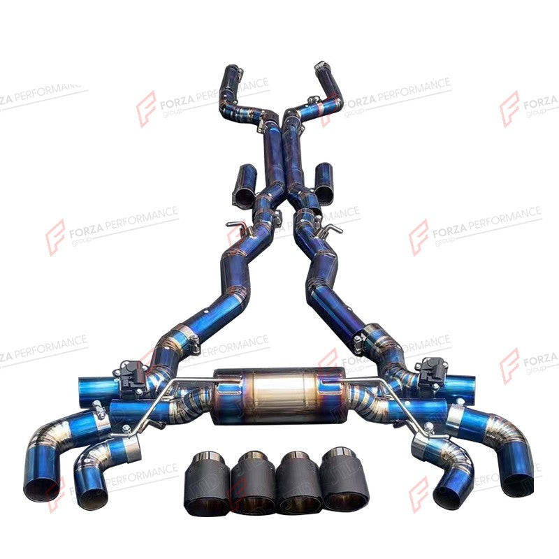 VALVED EXHAUST CATBACK MUFFLER for BMW M8 F92 4.4T 2019 + FORZA PERFORMANCE Custom Fit

Set includes:

Center Pipes
Muffler with Valves
Exhaust Tips
Valve Control Box with Remote Control (you may also reuse your factory exhaust valve motors)
Material: Stainless Steel

Production time: 10–15 days