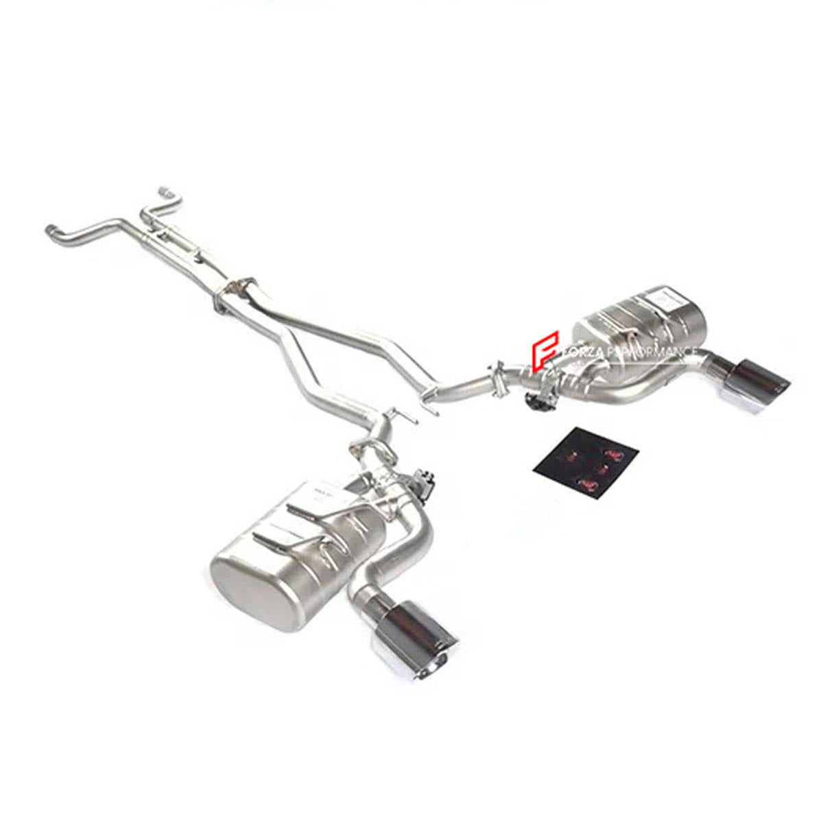 VALVED EXHAUST CATBACK MUFFLER for CHEVROLET CAMARO 3.6 V6 2010 - 2015 FORZA PERFORMANCE Custom Fit

Set includes:

Mid Pipe
Valvetronic Rear Section
Dual Exhaust Tips
Remote Control Kit
Material: Stainless Steel (Can be made of Titanium)

Production time: 10–15 days
