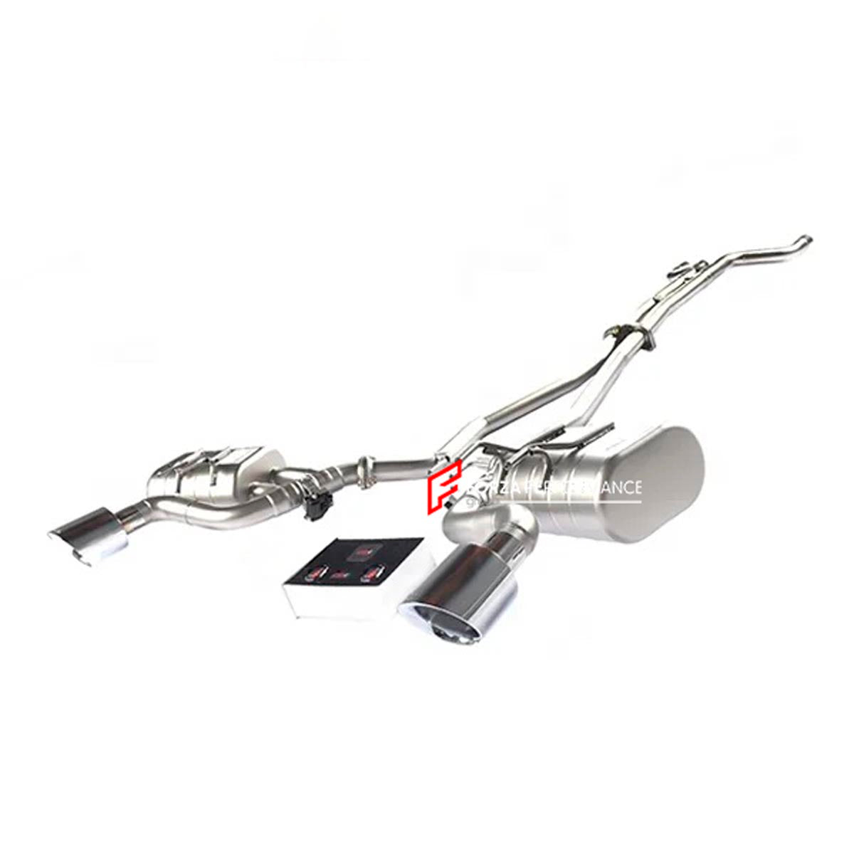 VALVED EXHAUST CATBACK MUFFLER for CHEVROLET CAMARO 3.6 V6 2010 - 2015 FORZA PERFORMANCE Custom Fit

Set includes:

Mid Pipe
Valvetronic Rear Section
Dual Exhaust Tips
Remote Control Kit
Material: Stainless Steel (Can be made of Titanium)

Production time: 10–15 days
