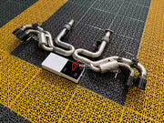 VALVED EXHAUST CATBACK MUFFLER for CHEVROLET CORVETTE C8 6.2T 2020+

Set includes:

Mufflers with Valves
Valve control box with remote control (you may also reuse your factory exhaust valve motors)
Exhaust tips

Material: Stainless Steel

Production time: 15 working days

Note: Professional installation is required.

More options are available for an additional EXTRA cost (not included in this listing price. Please contact for pricing):

We can make the catback in titanium

FEATURES:

Engineered Digital pro