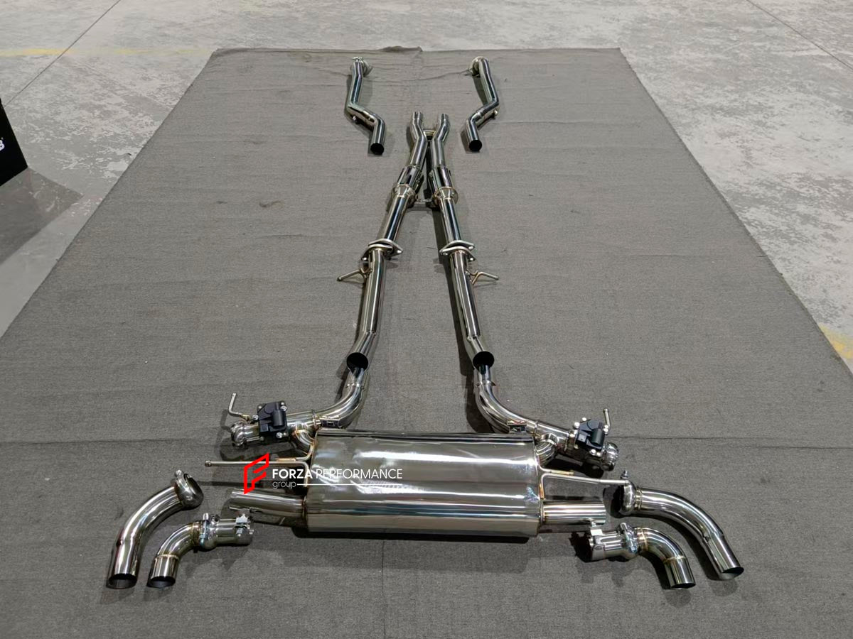VALVED EXHAUST CATBACK MUFFLER for LEXUS LC500H Z100 3.5 2017 + FORZA PERFORMANCE Custom Fit

Set includes:

Mid Pipes
Resonators
Valved Bypass Muffler
Electronic Valve Actuators
Valve Control Box with Remote Control (you may also reuse your factory exhaust valve motors)
Material: Stainless Steel (Can be made of Titanium)

Production time: 10-15 days
