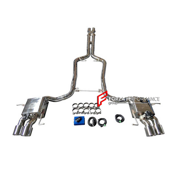 VALVED EXHAUST CATBACK MUFFLER for MASERATI GRANTURISMO S 4.7T 2008 - 2012

Set include:

Mid Pipe with X Pipe
Valved Bypass Mufflers
Exhaust Tips
Valve Control Box with Remote Control

Material: Stainless Steel (can be made in titanium)

Production time: 15 working days

NOTE:&nbsp;Professional installation is required

FEATURES:

Engineered Digital prototyping using 3D CAD design software, each car model chassis has been 3D laser scanned in the factor
Factory run all test cars on Italian 1200HP Dyno machi