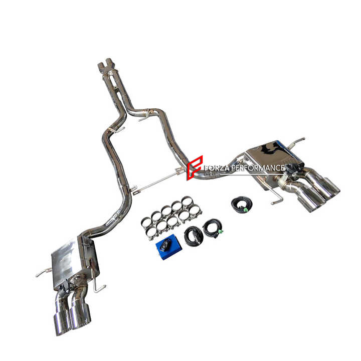 VALVED EXHAUST CATBACK MUFFLER for MASERATI GRANTURISMO S 4.7T 2008 - 2012

Set include:

Mid Pipe with X Pipe
Valved Bypass Mufflers
Exhaust Tips
Valve Control Box with Remote Control

Material: Stainless Steel (can be made in titanium)

Production time: 15 working days

NOTE:&nbsp;Professional installation is required

FEATURES:

Engineered Digital prototyping using 3D CAD design software, each car model chassis has been 3D laser scanned in the factor
Factory run all test cars on Italian 1200HP Dyno machi