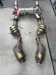 Forza Performance Aggressive sporty sound VALVED EXHAUST CATBACK MUFFLER for MASERATI MC20 2020+ 3.0T

Valved exhaust, meaning that has remote, controlled valves - allowing a switch between an aggressive loud sports sound and a sound that is closer to the OEM sound

Set includes:

Catbacks
Center Pipes
Exhaust Tips
Mufflers with valves

Factory exhaust tips must be reused

Material: Stainless steel ( for an extra cost we can make titanium )

Optional: We can offer downpipe and catless downpipe

Production t