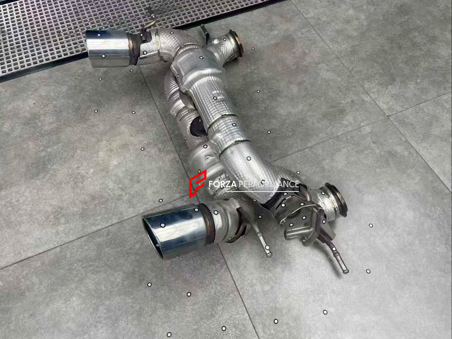 Forza Performance Aggressive sporty sound VALVED EXHAUST CATBACK MUFFLER for MASERATI MC20 2020+ 3.0T

Valved exhaust, meaning that has remote, controlled valves - allowing a switch between an aggressive loud sports sound and a sound that is closer to the OEM sound

Set includes:

Catbacks
Center Pipes
Exhaust Tips
Mufflers with valves

Factory exhaust tips must be reused

Material: Stainless steel ( for an extra cost we can make titanium )

Optional: We can offer downpipe and catless downpipe

Production t