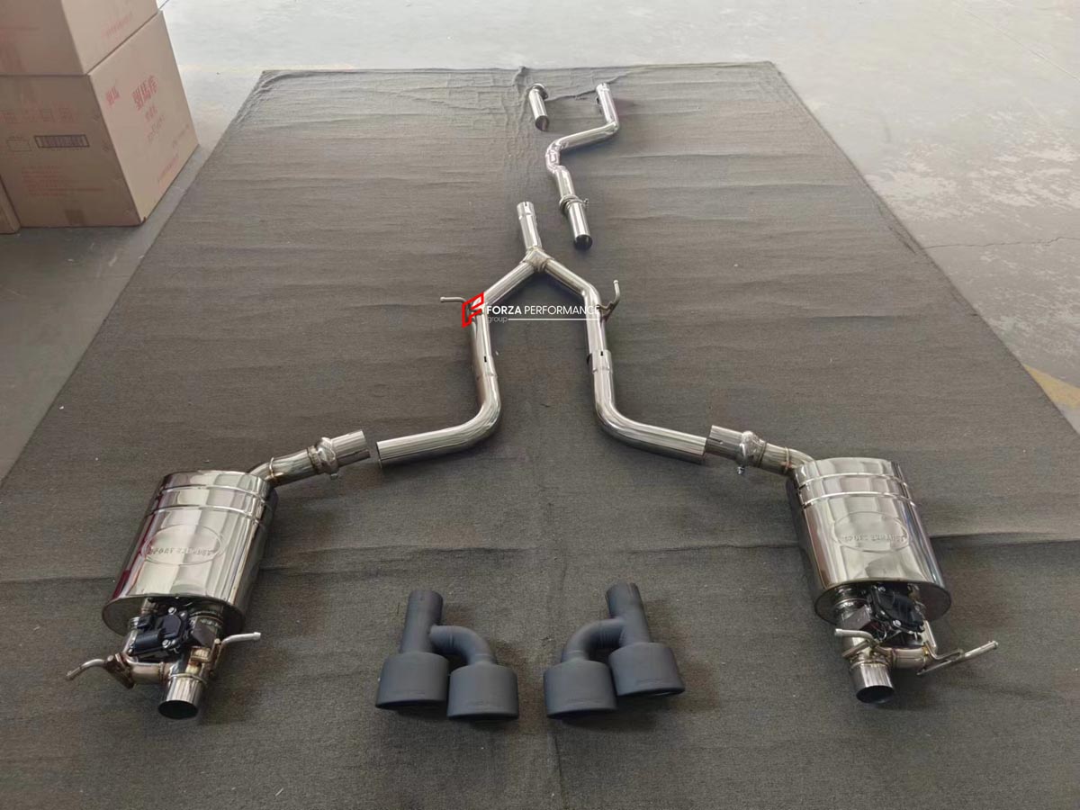 VALVED EXHAUST CATBACK MUFFLER for MERCEDES BENZ C CLASS W204 1.6T 2007 - 2014 FORZA PERFORMANCE Custom Fit

Set includes:

Center Pipes
Left Valved Bypass Muffler with Exhaust Tips
Right Valved Bypass Muffler with Exhaust Tips
Electronic Valve Actuators
Valve Control Box with Remote Control (you may also reuse your factory exhaust valve motors)
Material: Stainless Steel (Can be made of Titanium)

Production time: 10-15 days
