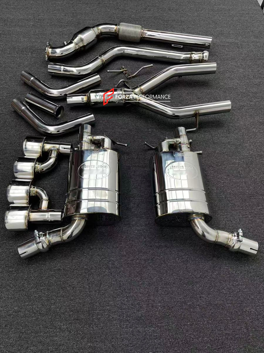 VALVED EXHAUST CATBACK MUFFLER for MERCEDES BENZ C CLASS W204 1.6T 2007 - 2014 FORZA PERFORMANCE Custom Fit

Set includes:

Center Pipes
Left Valved Bypass Muffler with Exhaust Tips
Right Valved Bypass Muffler with Exhaust Tips
Electronic Valve Actuators
Valve Control Box with Remote Control (you may also reuse your factory exhaust valve motors)
Material: Stainless Steel (Can be made of Titanium)

Production time: 10-15 days

