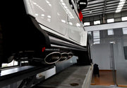 Forza Performance Aggressive sporty sound VALVED EXHAUST CATBACK MUFFLER for MERCEDES BENZ G-CLASS W463 G350

Valved exhaust, meaning that has remote, controlled valves - allowing a switch between an aggressive loud sports sound and a sound that is closer to the OEM sound

Set includes:

Center Pipes
Exhaust Tips
Muffles with valves

Factory exhaust tips must be reused

Material: Stainless steel ( for an extra cost we can make titanium )

Optional: We can offer downpipe and catless downpipe 