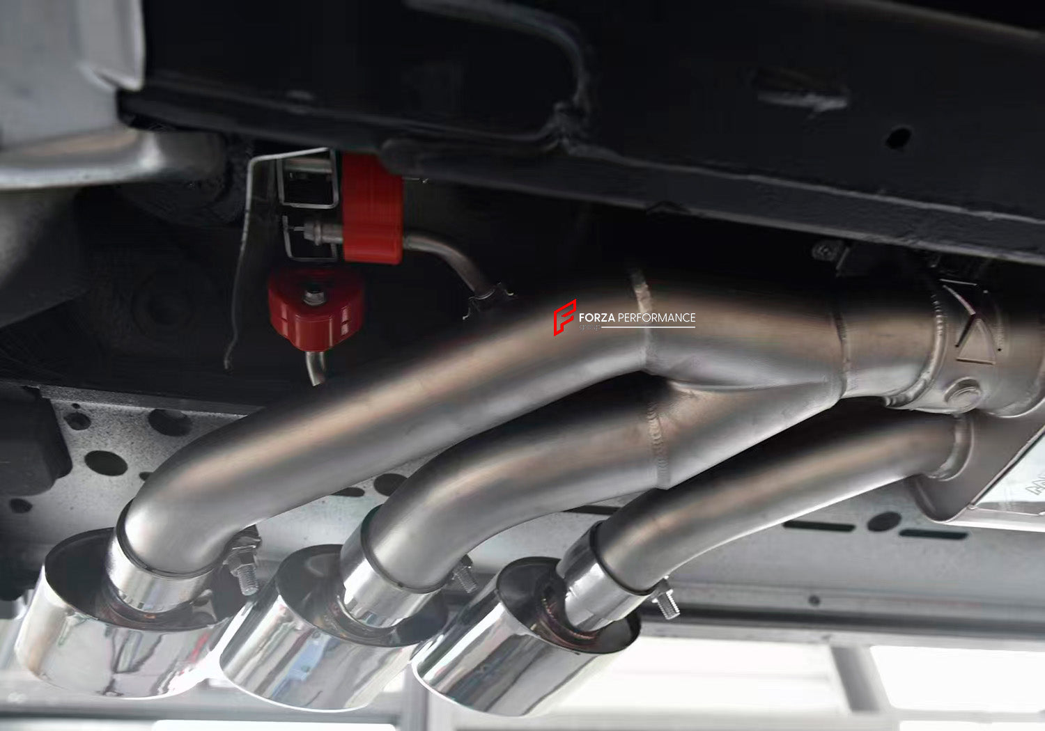 Forza Performance Aggressive sporty sound VALVED EXHAUST CATBACK MUFFLER for MERCEDES BENZ G-CLASS W463 G350

Valved exhaust, meaning that has remote, controlled valves - allowing a switch between an aggressive loud sports sound and a sound that is closer to the OEM sound

Set includes:

Center Pipes
Exhaust Tips
Muffles with valves

Factory exhaust tips must be reused

Material: Stainless steel ( for an extra cost we can make titanium )

Optional: We can offer downpipe and catless downpipe 