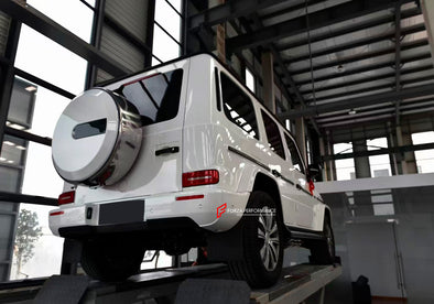 Forza Performance Aggressive sporty sound VALVED EXHAUST CATBACK MUFFLER for MERCEDES BENZ G-CLASS W463 G350

Valved exhaust, meaning that has remote, controlled valves - allowing a switch between an aggressive loud sports sound and a sound that is closer to the OEM sound

Set includes:

Center Pipes
Exhaust Tips
Muffles with valves

Factory exhaust tips must be reused

Material: Stainless steel ( for an extra cost we can make titanium )

Optional: We can offer downpipe and catless downpipe 
