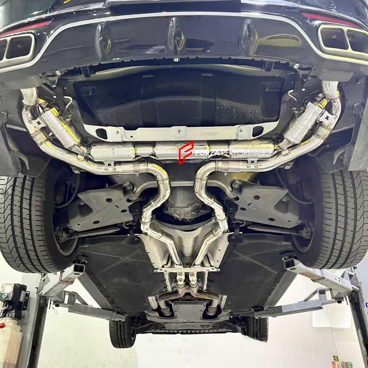 VALVED EXHAUST CATBACK MUFFLER for MERCEDES BENZ S CLASS COUPE C217 S550 4.7T 2015 - 2017 FORZA PERFORMANCE Custom Fit

Set includes:

Mid Pipes
Center Resonator
Left Valved Bypass Muffler
Right Valved Bypass Muffler
Electronic Valve Actuators
Valve Control Box with Remote Control (you may also reuse your factory exhaust valve motors)
Material: Stainless Steel (Can be made of Titanium)

Production time: 10-15 days
