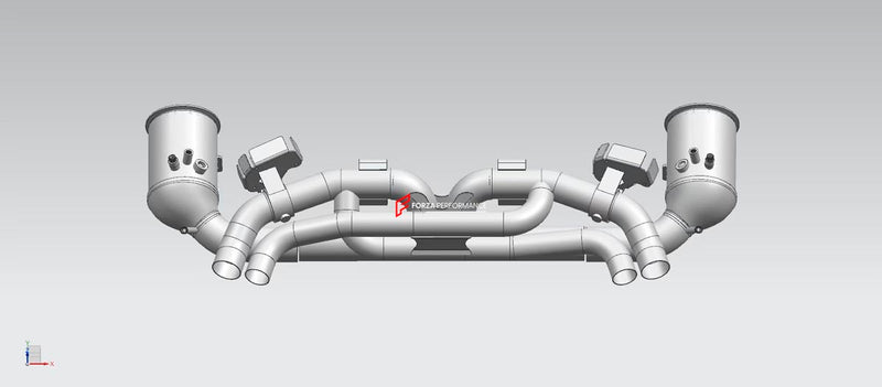 VALVED EXHAUST SYSTEM STRAIGHT PIPES for PORSCHE 911 992.2 CARRERA 3.0T 2024+