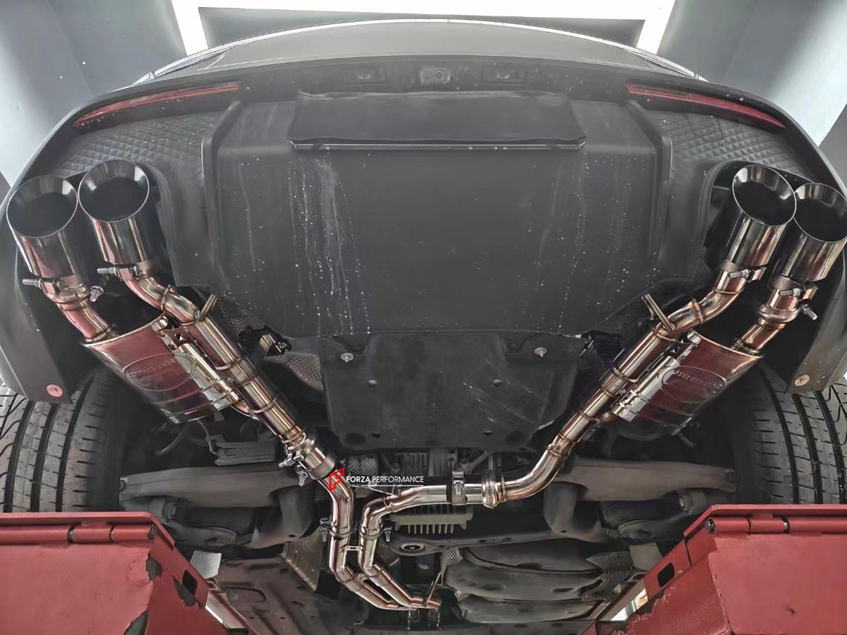VALVED EXHAUST CATBACK MUFFLER for PORSCHE MACAN 95B 3.0T 2018+ FORZA PERFORMANCE Custom Fit

Set includes:

Mid Pipe
Valvetronic Rear Section
Four Exhaust Tips
Remote Control Kit
Material: Stainless Steel (Can be made of Titanium)

Production time: 10–15 days
