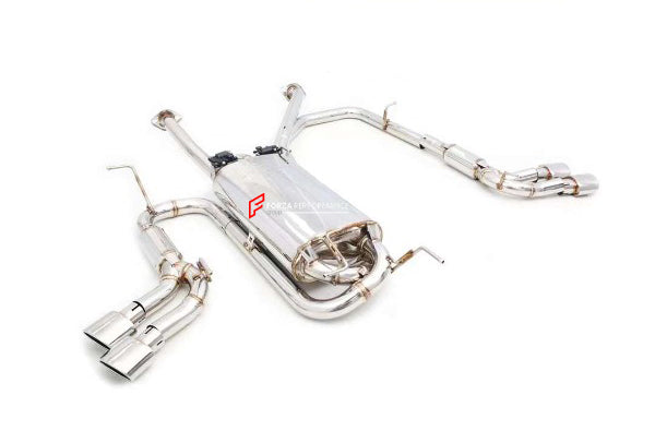 VALVED EXHAUST CATBACK MUFFLER for TOYOTA LAND CRUISER PRADO 250 2.4T 2023+ FORZA PERFORMANCE Custom Fit

Set includes:

Center Pipes
Muffler with Valves
Exhaust Tips
Downpipe and catless downpipe available on request (optional, extra cost - not included)
Material: Stainless Steel (Can be made of Titanium)

Production time: 10–15 days
