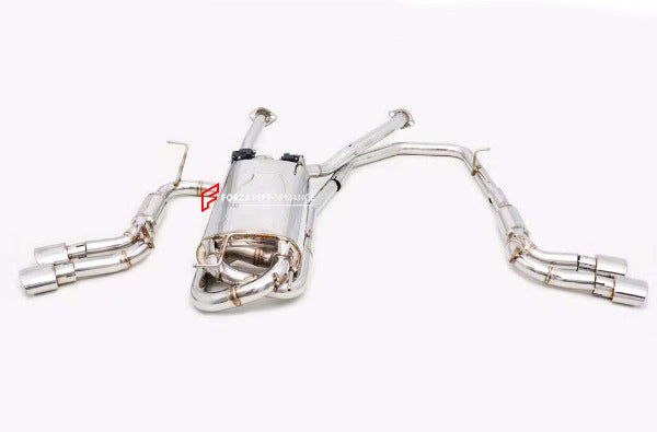 VALVED EXHAUST CATBACK MUFFLER for TOYOTA LAND CRUISER PRADO 250 2.4T 2023+ FORZA PERFORMANCE Custom Fit

Set includes:

Center Pipes
Muffler with Valves
Exhaust Tips
Downpipe and catless downpipe available on request (optional, extra cost - not included)
Material: Stainless Steel (Can be made of Titanium)

Production time: 10–15 days
