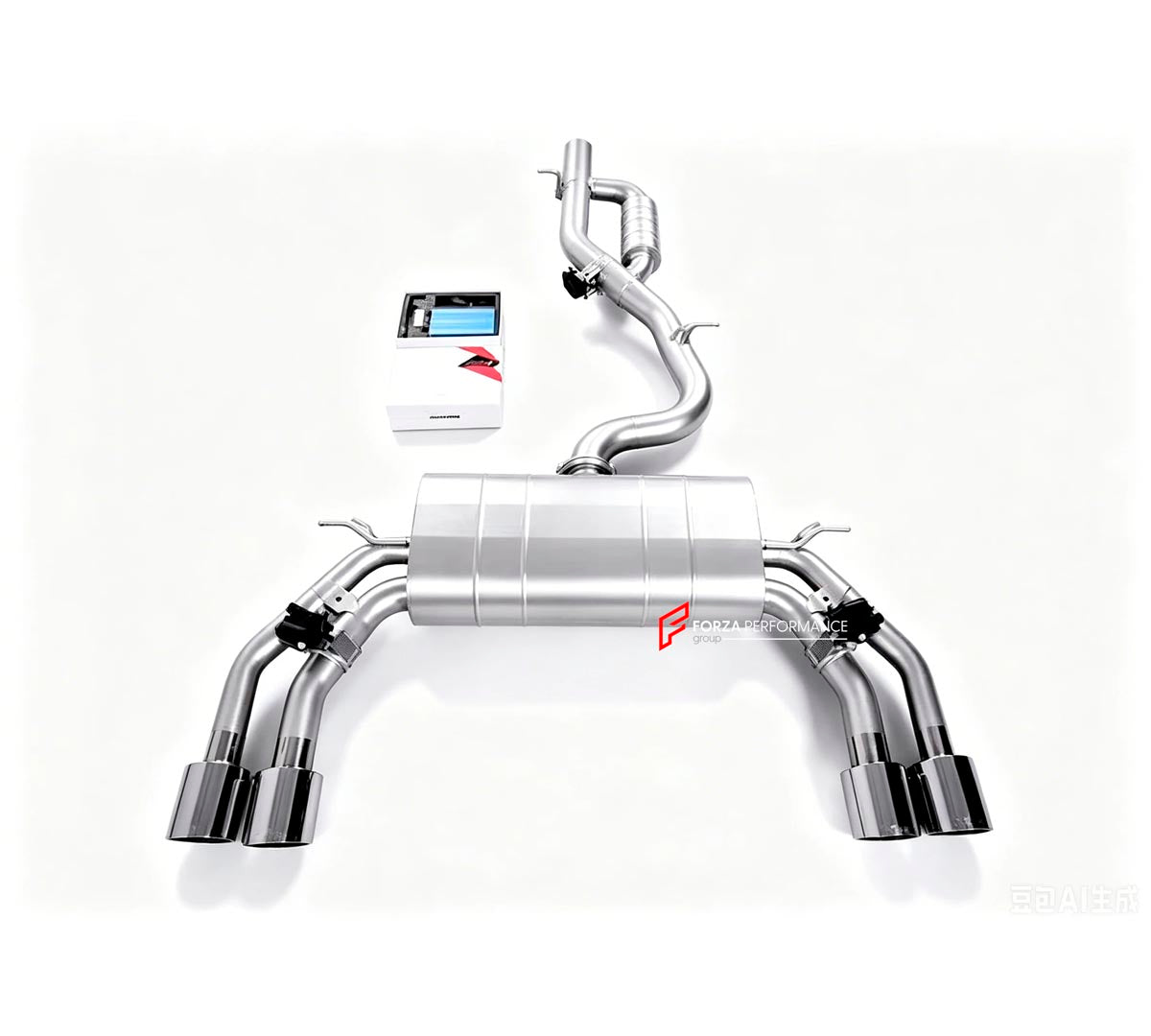 VALVED EXHAUST CATBACK MUFFLER QUAD TIPS for AUDI A3 8V 1.4 2015 - 2021 FORZA PERFORMANCE Custom Fit

Set includes:

Center Pipes
Muffler with Valves
Exhaust Tips
Valve Control Box with Remote Control (you may also reuse your factory exhaust valve motors)
Material: Stainless Steel

Production time: 10–15 days