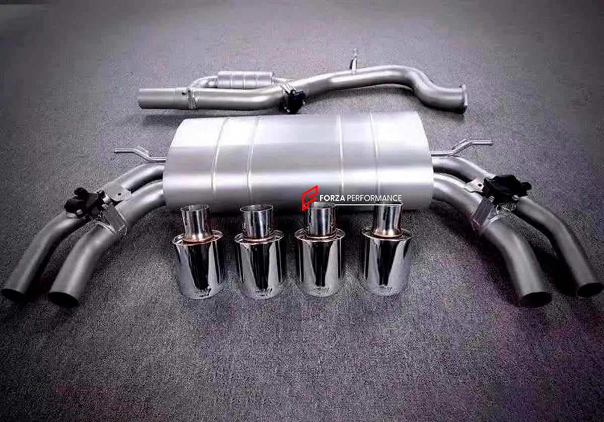 VALVED EXHAUST CATBACK MUFFLER QUAD TIPS for AUDI A3 8V 1.4 2015 - 2021 FORZA PERFORMANCE Custom Fit

Set includes:

Center Pipes
Muffler with Valves
Exhaust Tips
Valve Control Box with Remote Control (you may also reuse your factory exhaust valve motors)
Material: Stainless Steel

Production time: 10–15 days
