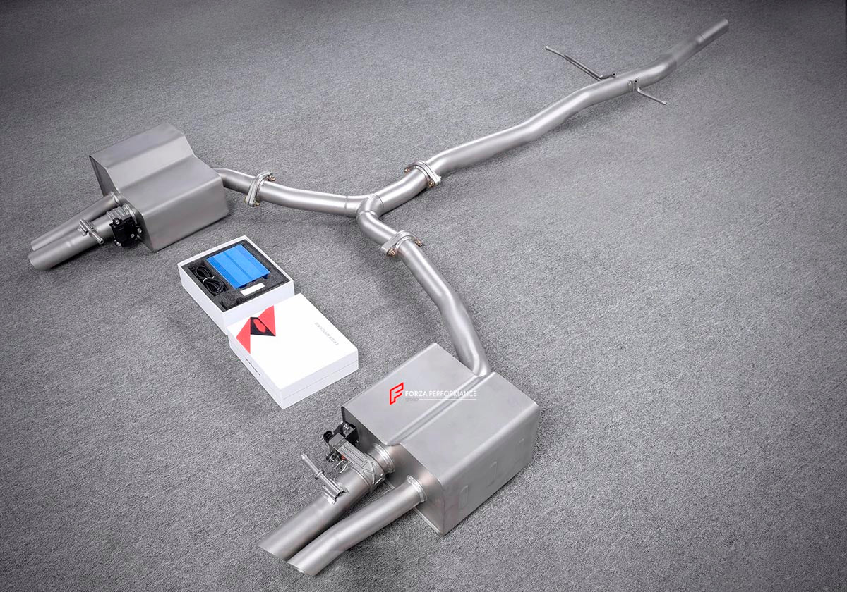 VALVED EXHAUST CATBACK MUFFLER QUAD TIPS for AUDI A4 B8 A4L 1.8T 2008 - 2016 FORZA PERFORMANCE Custom Fit

Set includes:

Center Pipes
Muffler with Valves
Exhaust Tips
Valve Control Box with Remote Control (you may also reuse your factory exhaust valve motors)
Material: Stainless Steel

Production time: 10–15 days