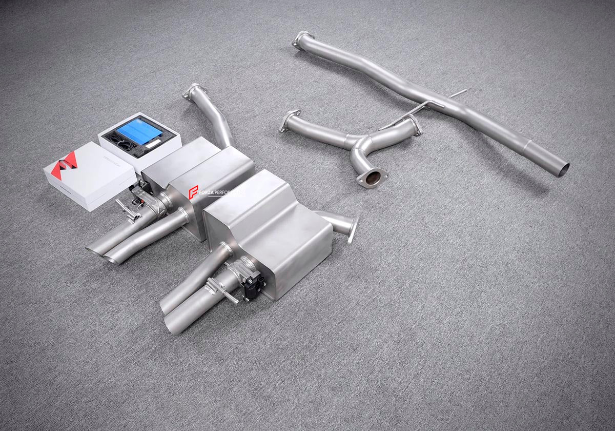 VALVED EXHAUST CATBACK MUFFLER QUAD TIPS for AUDI A4 B8 A4L 1.8T 2008 - 2016 FORZA PERFORMANCE Custom Fit

Set includes:

Center Pipes
Muffler with Valves
Exhaust Tips
Valve Control Box with Remote Control (you may also reuse your factory exhaust valve motors)
Material: Stainless Steel

Production time: 10–15 days