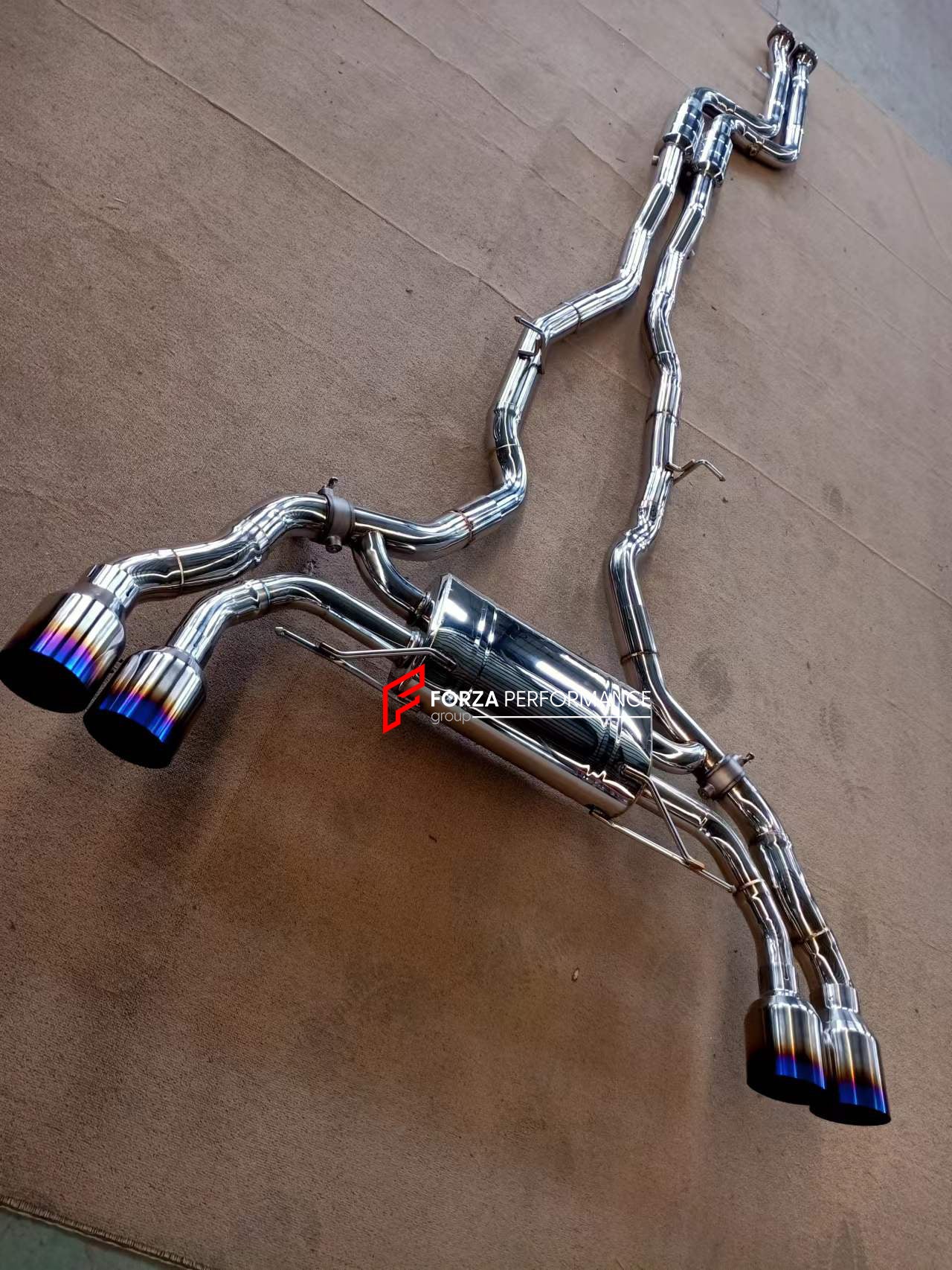 Aggressive sporty sound VALVED EXHAUST CATBACK MUFFLER with exhaust tips for:  BMW X3M / X3M Competition F97 2019+ (Engine: 3L) BMW X4M / X4M Competition F98 2019+ (Engine: 3L) Set includes:  Center pipes Muffler with valves Exhaust tips