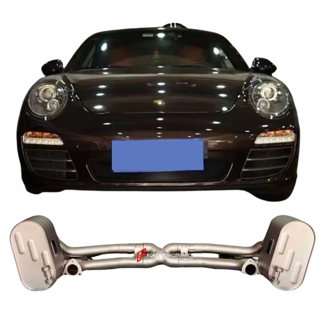 VALVED EXHAUST CATBACK MUFFLER for PORSCHE 911 997.1 3.6 2005 - 2008 FORZA PERFORMANCE Custom Fit

Set includes:

Center Pipes
Muffler with Valves
Exhaust Tips
Valve Control Box with Remote Control (you may also reuse your factory exhaust valve motors)
Material: Stainless Steel

Production time: 10-15 days