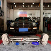 VALVED EXHAUST CATBACK MUFFLER for PORSCHE 911 997.1 3.6 2005 - 2008 FORZA PERFORMANCE Custom Fit

Set includes:

Center Pipes
Muffler with Valves
Exhaust Tips
Valve Control Box with Remote Control (you may also reuse your factory exhaust valve motors)
Material: Stainless Steel

Production time: 10-15 days