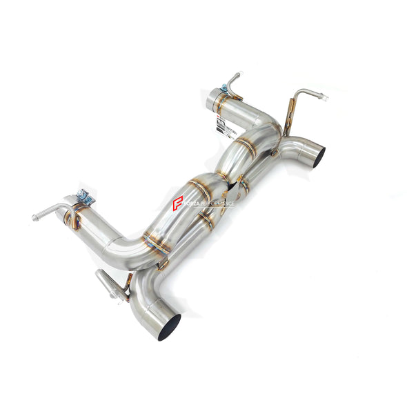 VALVED EXHAUST CATBACK MUFFLER for FERRARI 488 3.9T 2015 - 2020

Valved exhaust, meaning that has remote, controlled valves - allowing a switch between an aggressive loud sports sound and a sound that is closer to the OEM sound

Set includes:

Center Pipes
Muffler with valves
Exhaust tips

Factory exhaust tips must be reused

Material: Stainless Steel (we can also make Titanium by request)

Optional: We can offer downpipe and catless downpipe

Production time: 10 days

FEATURES:

Engineered Digital prototyp