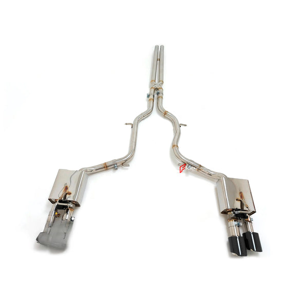 VALVED EXHAUST MUFFLER for PORSCHE PANAMERA 970 971 3.0T 2011 - 2016

Valved exhaust, meaning that has remote, controlled valves - allowing a switch between an aggressive loud sports sound and a sound that is closer to the OEM sound

Set includes:

Center Pipes
Muffler with valves
Exhaust tips

Factory exhaust tips must be reused

Material: Stainless Steel (we can also make Titanium by request)

Optional: We can offer downpipe and catless downpipe

Production time: 10 days

FEATURES:

Engineered Digital pro