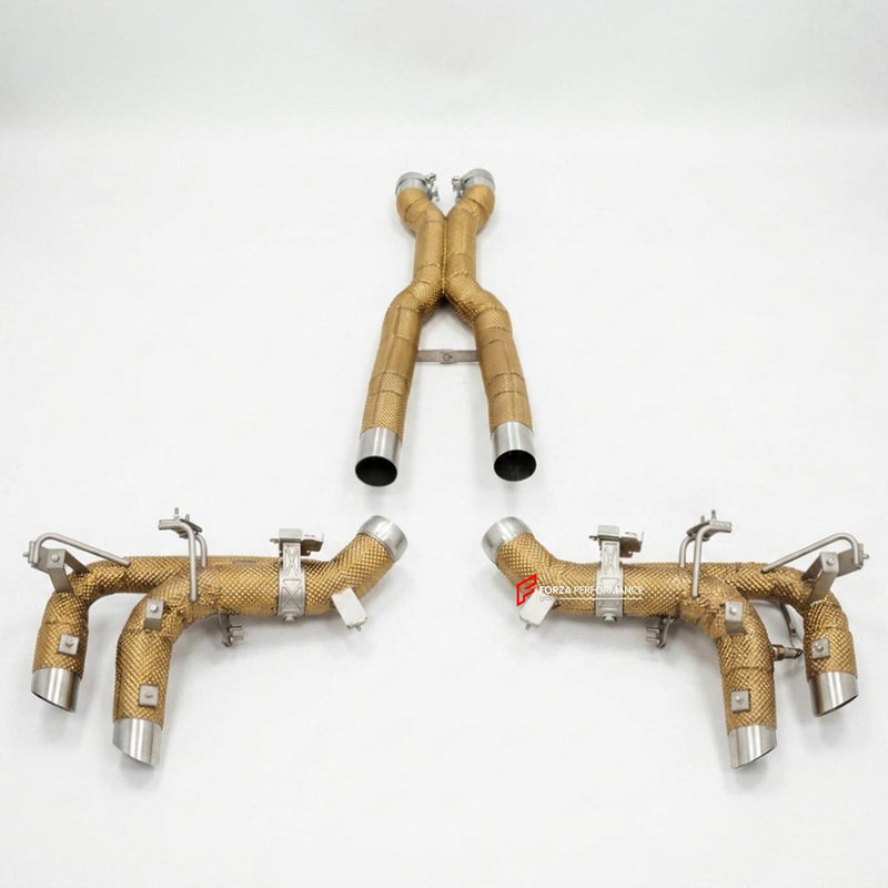 VALVED EXHAUST STRAIGHT PIPES WITH MIDDLE X PIPE for FERRARI PUROSANGUE V12 6.5 2023+