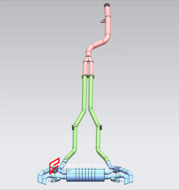 VALVED EXHAUST SYSTEM for BMW X7 G07 2024 3.0T  Set includes:  Center Pipes Mufflers with valves Exhaust tips