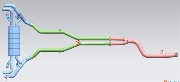 VALVED EXHAUST SYSTEM for BMW X7 G07 2024 3.0T  Set includes:  Center Pipes Mufflers with valves Exhaust tips