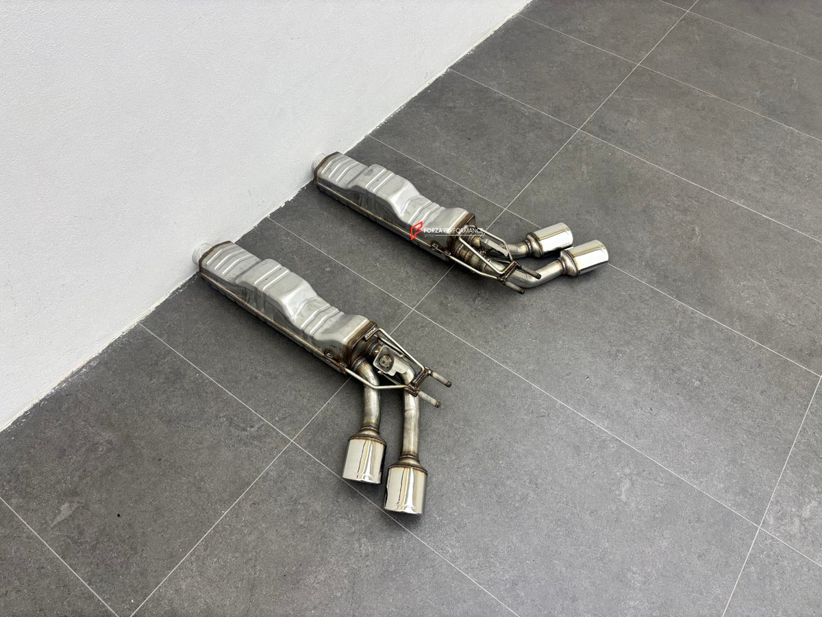 VALVED EXHAUST SYSTEM for MERCEDES BENZ G CLASS W465 G63 V8 4.0T 2024 + FORZA PERFORMANCE Custom Fit

Set includes:

Left Valved Bypass Muffler with Exhaust Tips
Right Valved Bypass Muffler with Exhaust Tips
Electronic Valve Actuators
Valve Control Box with Remote Control (you may also reuse your factory exhaust valve motors)
Material: Stainless Steel (Can be made of Titanium)

Production time: 10-15 days
