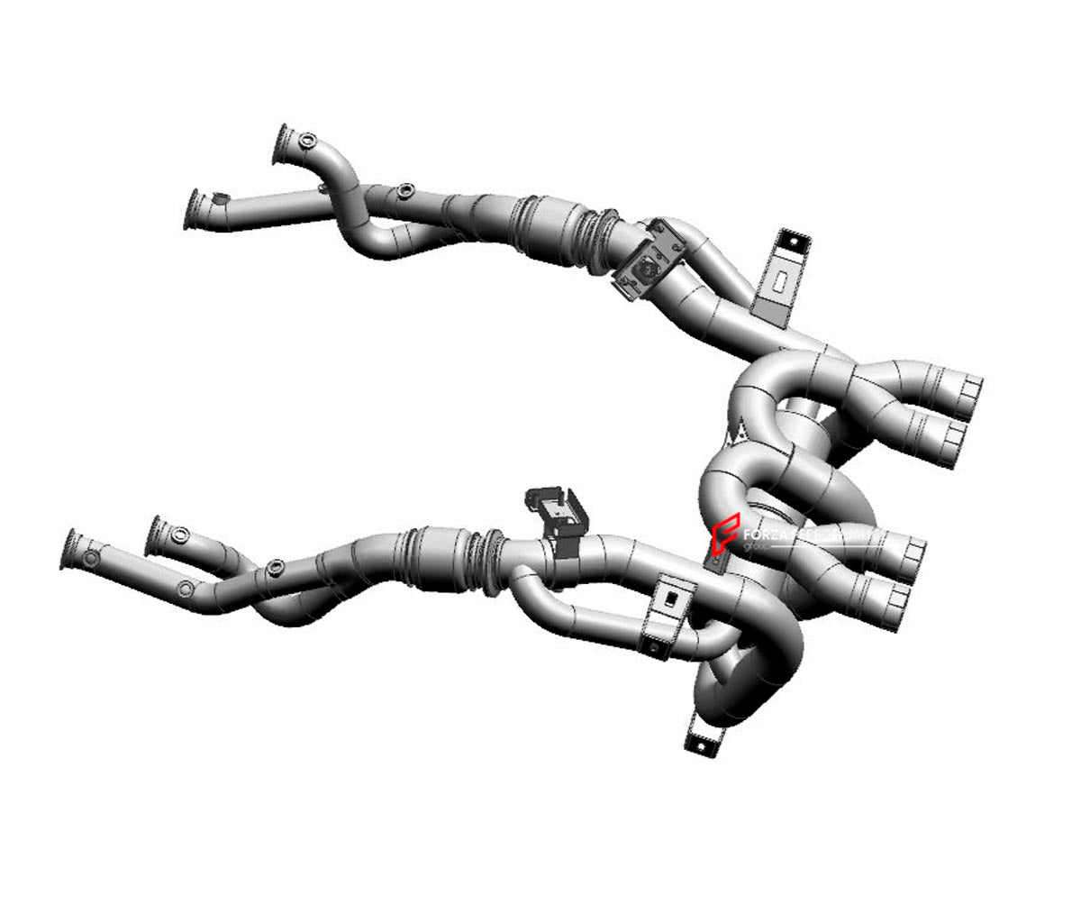 VALVED EXHAUST SYSTEM WITH DOWNPIPE for LAMBORGHINI REVUELTO 6.5 2023+ FORZA PERFORMANCE Custom Fit

Set includes:

Center Pipes
Mufflers with Valves
Downpipe with Quantum Ceramic Coating
Material: Titanium (Can be made of Stainless Steel)

Production time: 10-15 days