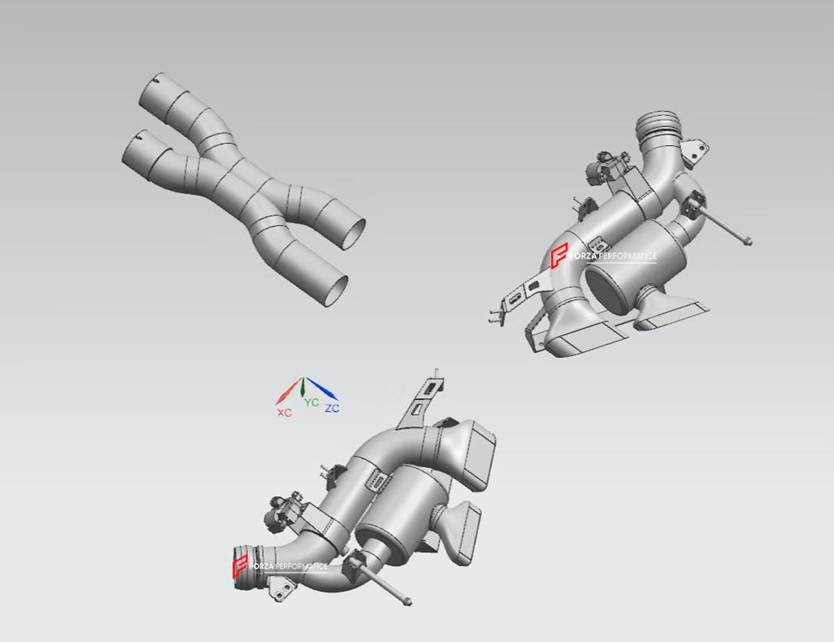 VALVED EXHAUST X PIPE CATBACK MUFFLER for FERRARI 12 CILINDRI V12 6.5 2024+ FORZA PERFORMANCE Custom Fit

Set includes:

Middle X Pipe
Left Valved Bypass Muffler with Exhaust Tips
Right Valved Bypass Muffler with Exhaust Tips
Electronic Valve Actuators
Material: Stainless Steel (Can be made of Titanium)

Production time: 10–15 days
