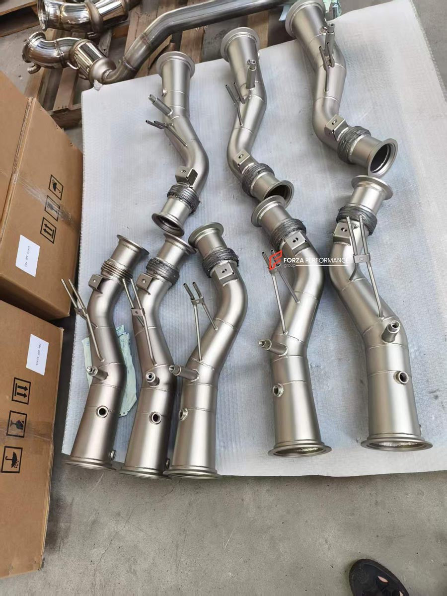 VALVED EXHAUST X PIPE CATBACK MUFFLER WITH DOWNPIPE for LAMBORGHINI TEMERARIO 4.0T 2025 + FORZA PERFORMANCE Custom Fit

Set includes:

Catted or Catless Downpipe
X Pipe
Muffler with Valves
Exhaust Tips
Valve Control Box with Remote Control (you may also reuse your factory exhaust valve motors)
Material: Stainless Steel (Can be made of Titanium)

Production time: 10-15 days