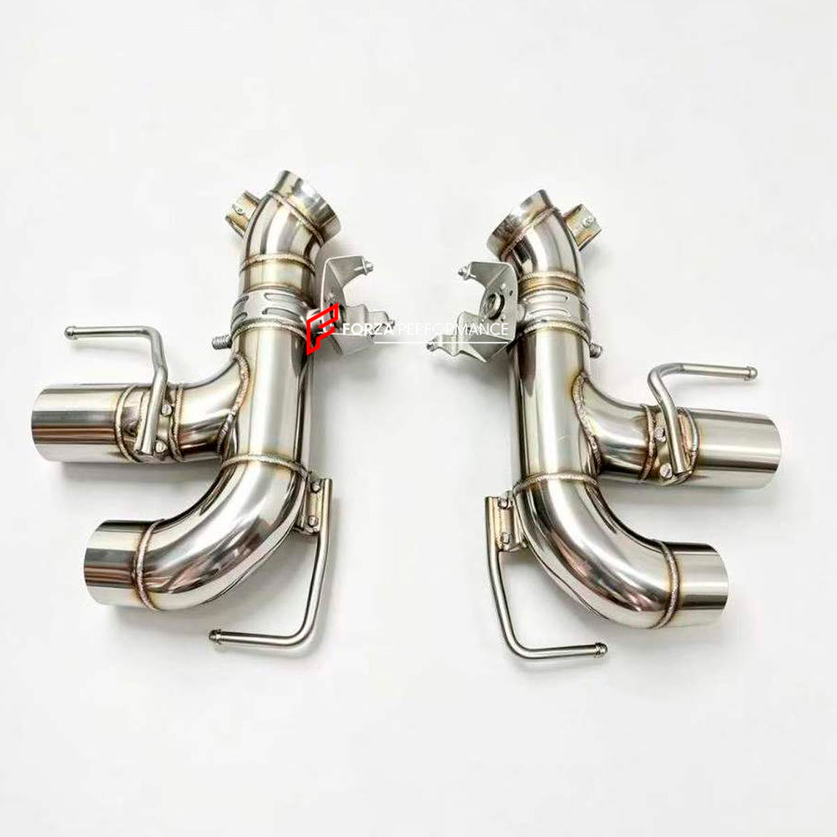 VALVED EXHAUST SYSTEM STRAIGHT PIPES WITH Z FRONT PIPE for FERRARI ROMA V8 3.9T 2020+ FORZA PERFORMANCE Custom Fit

Set includes:

Z Front Pipe
Straight Pipes
Valves
Material: Stainless Steel (Can be made of Titanium)

Production time: 10-15 days

