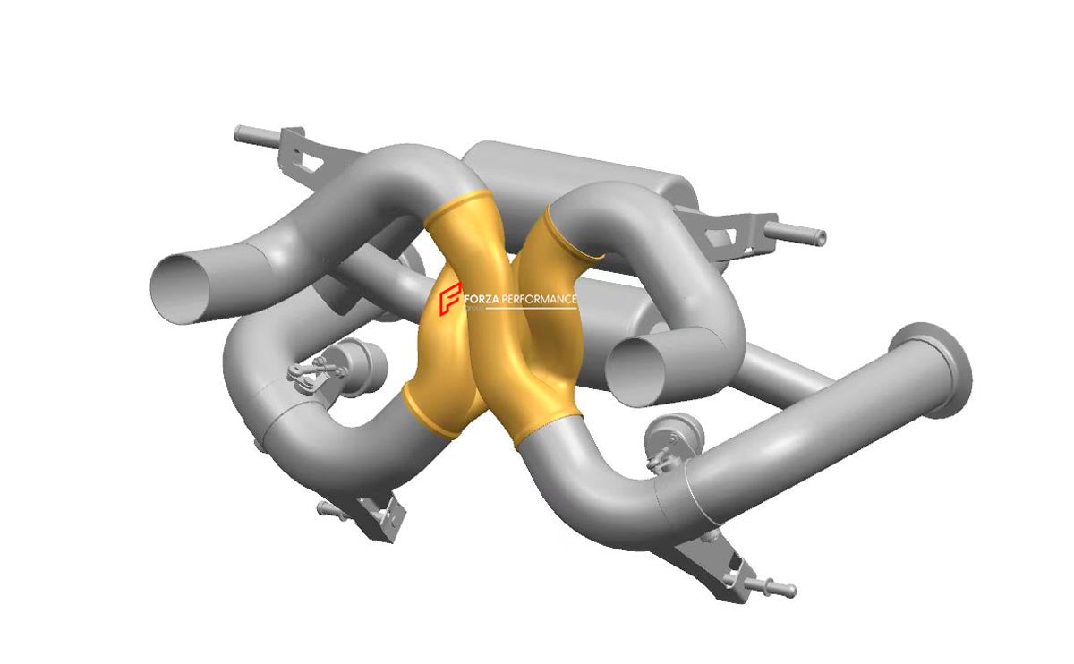 EXHAUST Z PIPE for LAMBORGHINI AVENTADOR SVJ 6.5 V12 2018 - 2022 FORZA PERFORMANCE Custom Fit

Set includes:

Z Pipe
Material: Stainless Steel (Can be made of Titanium)

Production time: 10-15 days
