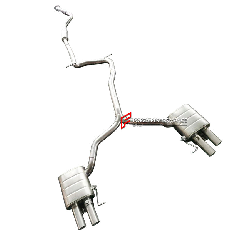 VALVED MUFFLER EXHAUST CATBACK for AUDI RS5 B9 2.9T 2017+

Valved exhaust has remote controlled valves - allowing a switch between an aggressive loud sports sound and a sound that is closer to the OEM sound

Set includes:

Resonated Mid Pipe with Flex Pipe

Valved Bypass Muffler


Material: Stainless Steel (can be made in Titanium)

Optional: We can offer downpipe and catless downpipe

NOTE: Professional installation is required.

Why “Contact Us for Pricing”?

We don’t display fixed prices because our goal