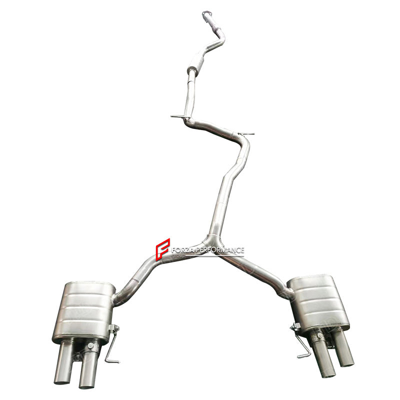 VALVED MUFFLER EXHAUST CATBACK for AUDI RS5 B9 2.9T 2017+

Valved exhaust has remote controlled valves - allowing a switch between an aggressive loud sports sound and a sound that is closer to the OEM sound

Set includes:

Resonated Mid Pipe with Flex Pipe

Valved Bypass Muffler


Material: Stainless Steel (can be made in Titanium)

Optional: We can offer downpipe and catless downpipe

NOTE: Professional installation is required.

Why “Contact Us for Pricing”?

We don’t display fixed prices because our goal